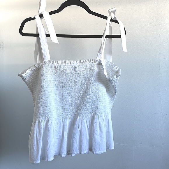 NWT JCrew Factory White Ruched Peplum Tank Size XXL - Picture 2 of 3